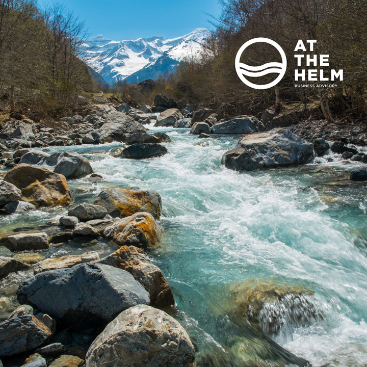 mountains river and rocks